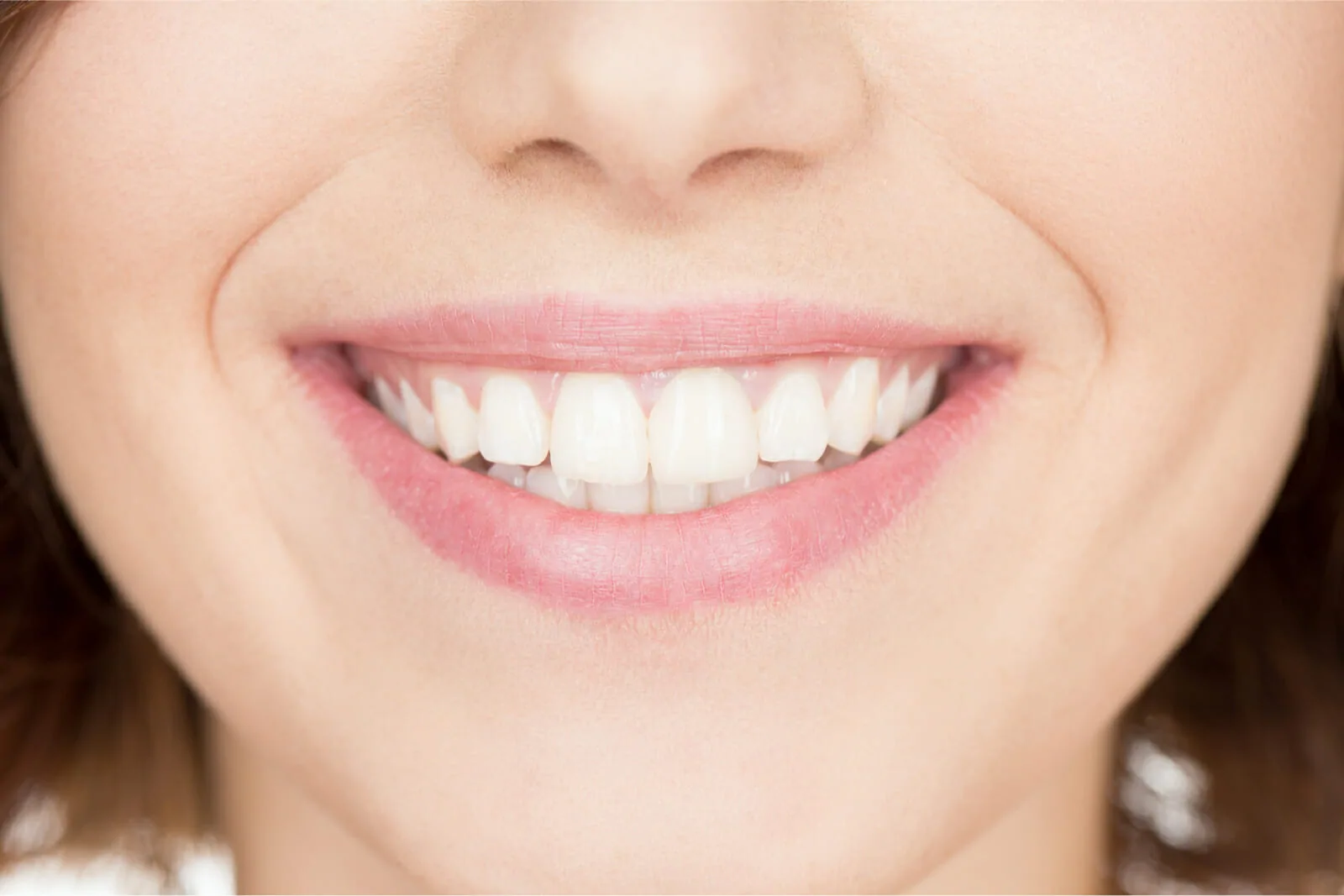 closeup of white teeth